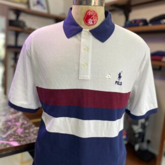 SMALL PONY STRIPE POLO WHITE