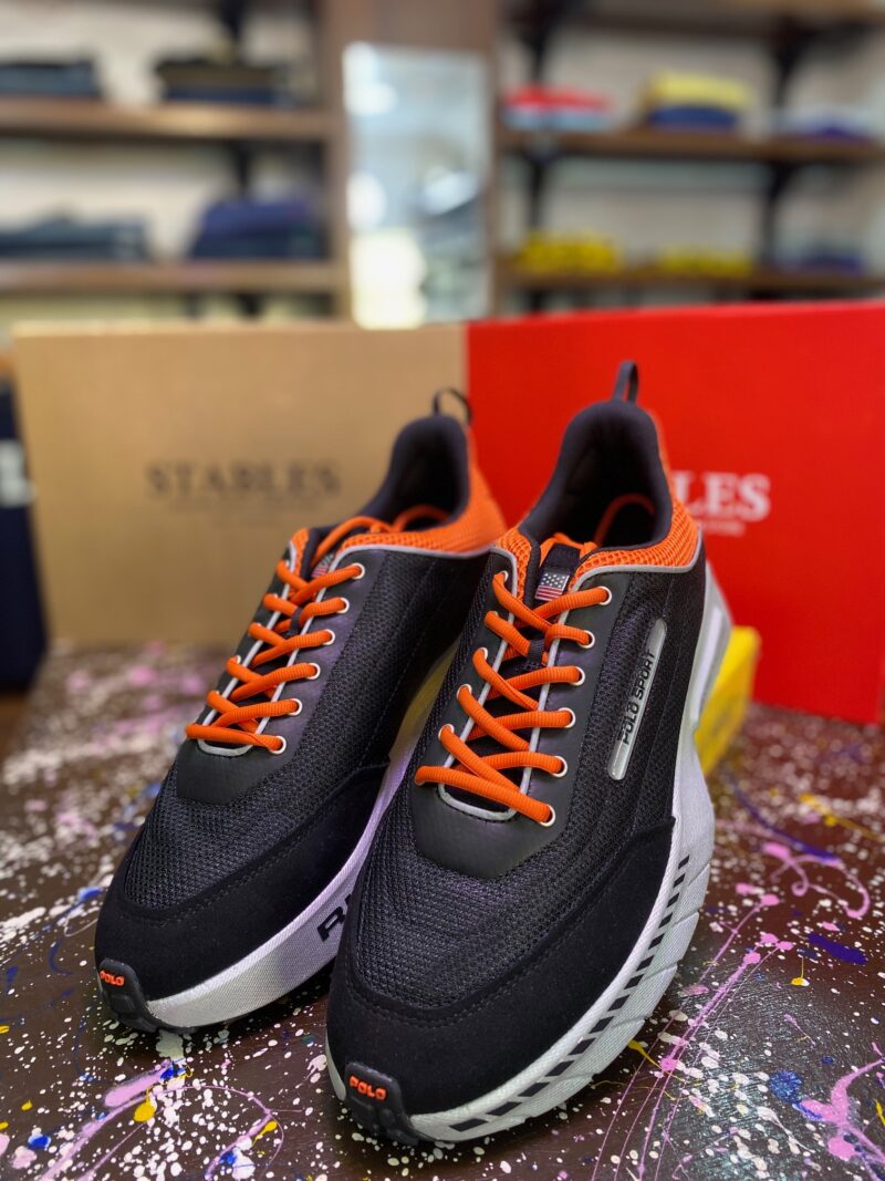 polo sport sneakers black orange