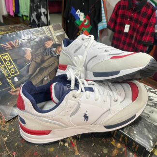 Polo Ralph Lauren White Sneakers – Classic Small Pony Casual Shoes