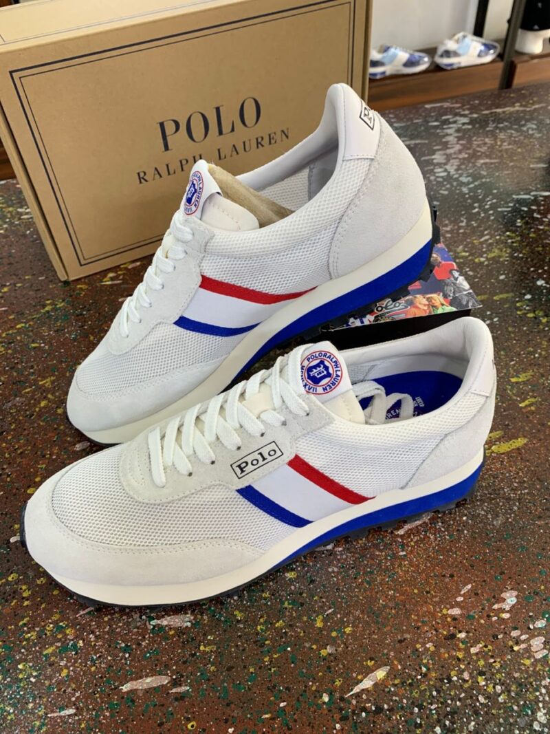 Ralph Lauren Small Pony Blue and White Sneakers – Classic Casual Shoes