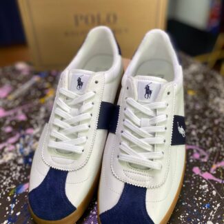 Ralph Lauren Small Pony Blue and White Sneakers – Classic Casual Shoes