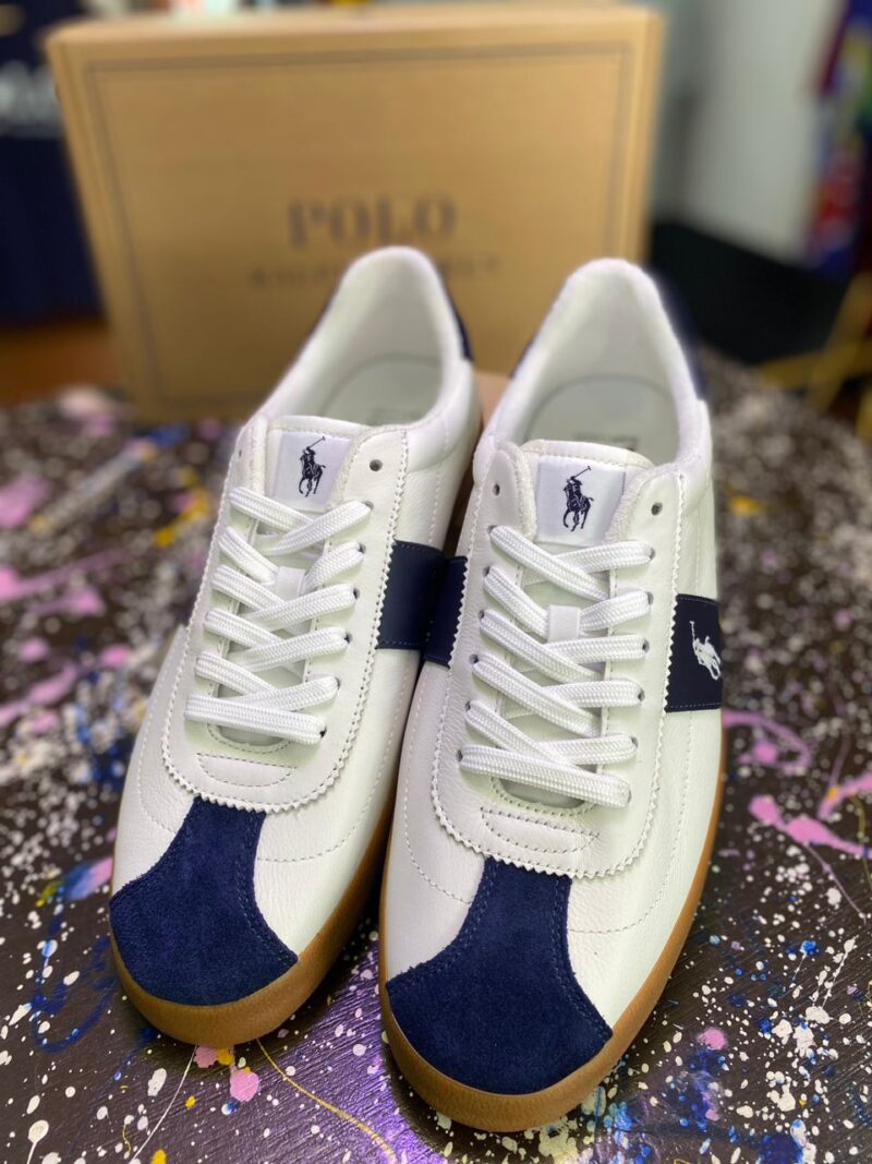 Ralph Lauren Small Pony Blue and White Sneakers – Classic Casual Shoes