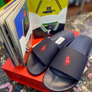 Ralph Lauren Navy Slides – Plain Polo Sandals
