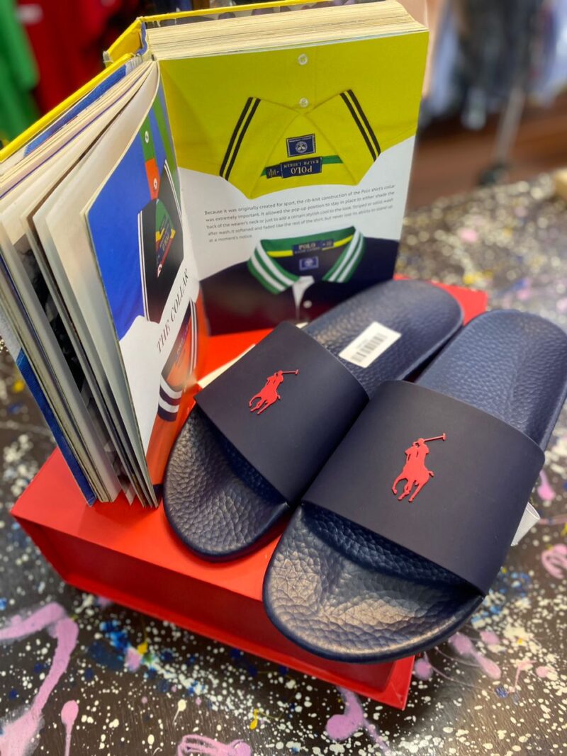 Ralph Lauren Navy Slides – Plain Polo Sandals
