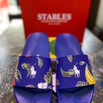 Ralph Lauren Navy Floral Print Slides – Polo Sandals