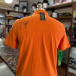 Novelty polo orange lizard print