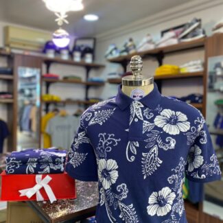 Floral polo Blue