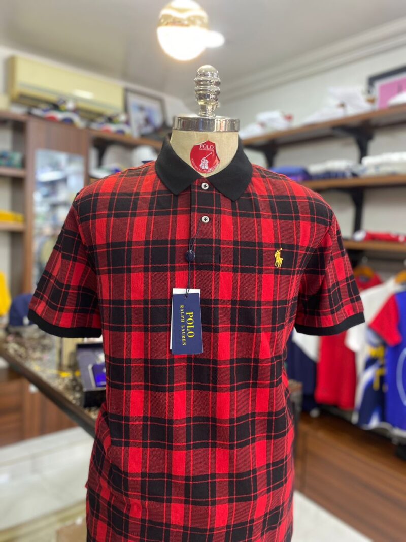 Small pony polo check red