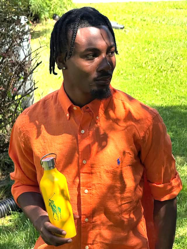polo orange linen shirt yellow bottle green pony