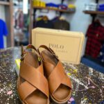 polo sandals brown